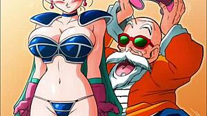 kame paradise 2 - chi chi gives roshi a handjob with big tits and ass