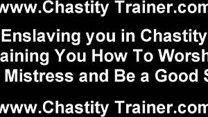 Hey, your cock is getting locked up for a very long time 😈 with femdom teasing and handjob humiliation