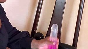 Hot ebony solo masturbation