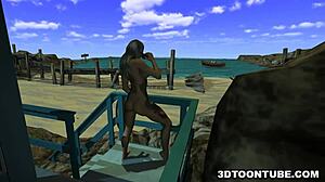 Foxy 3D Lesbian Babe Enjoys Boat Ride