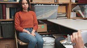 Oh no, teen latina thief blows after getting caught!