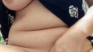 My Pinay ex-wife sent a hot birthday solo vid. Can't believe how horny she got me with those big tits!