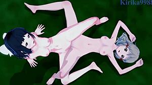 i love watching hibiki tachibana and miku kohinata with laura bodewig in intense lesbian play