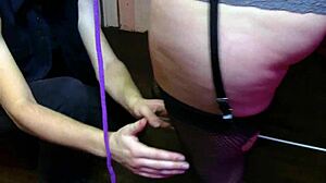 Inked Babe Nyx Is Tied And Tickled Topless In Miniskirt