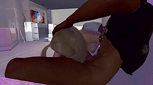 Bentley performs a suggestive blowjob in this anime cartoon with deepthroat