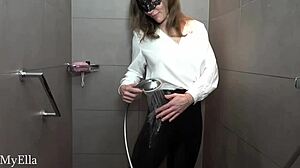 Ella Feels Pleasure in Soapy Shower with Blowjob