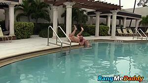 Handsome Gay Couple Bareback Fuckfest In Pool
