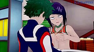 Tsuyu Asui and Kyoka Jiro get intense with Izuku Midoriya in this My Hero Academia hentai.