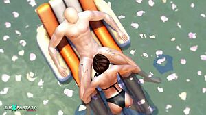 jade rosa feels intense passion in the pool during sims 4 hentai scene