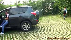 man, goldenshower whore got jizz all over outdoor... so messy, ya know!