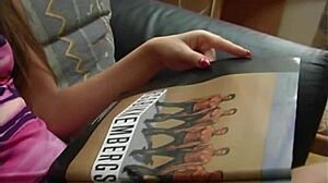 high class babe masturbates with dildo after reading women's magazine