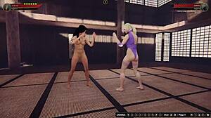 I face Aurora in a naked wrestling match with intense tribbing