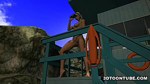 Foxy 3D Lesbian Babe Enjoys Boat Ride