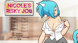 Nicole risky job hentai game pornplay ep 4 the camgirl masturbated while looking at her tits exposed