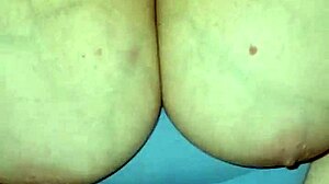 This amateur MILF slut with huge tits gets her pussy fucked missionary style, leaking juices in POV.