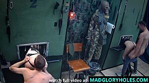 Lesbian Glory Hole Action with Extreme Huge Dildo Fucking Party