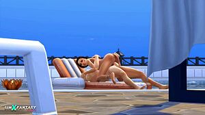 jade rosa feels intense passion in the pool during sims 4 hentai scene