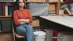 Oh no, teen latina thief blows after getting caught!