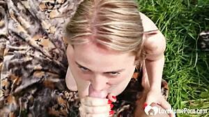 horny chick gets bent over outdoors