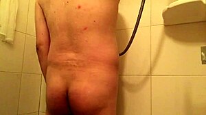 matt maks takes a self washing show in the bathroom with nude bathing