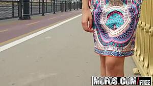 russian brunette sasha rose picked up outdoors