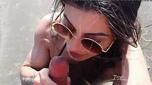 Hot Couple's Intense Fucking on Public Beach Leaves Them Breathless