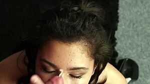 Foxy idol swallowing all that cum?