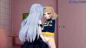 i love watching hibiki tachibana and miku kohinata with laura bodewig in intense lesbian play