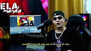 Gih Spanik puts redhead on all fours on podcast table