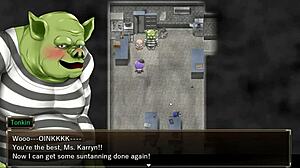 Karryn's Prison Hentai Game Ep 12 Threesome With Slime And Thug