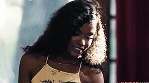 Online meeting interrupted by saggy titted lesbian girlfriend