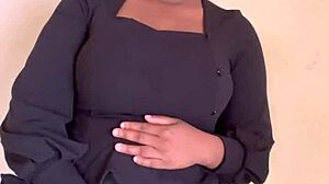 Hot ebony solo masturbation