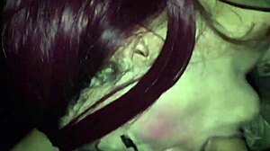 tattoed chick sucks stranger in video booth