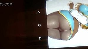 Anime cum tribute to princess zelda in latex