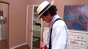 liberating amish teen with stepsis in taboo threesome 😈