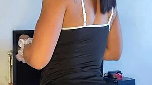 Tattooed Brunette Pornstar Solo Show