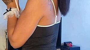 Tattooed Brunette Pornstar Solo Show