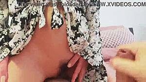 Amateur Orgasm on His Leg in Homemade Video