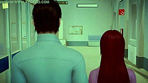 Redhead amateur with big tits in family game