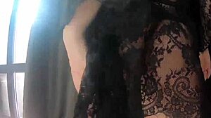 Intense session for a young girl in a homemade video.