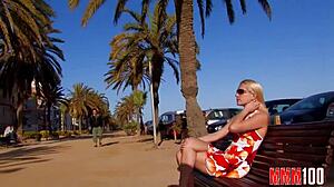 hot french blonde anal on public beach