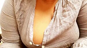 asian milf teases with big boobs in intriguing display