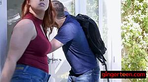 Sexy Ginger Babe With Bouncy Ass And Petite Tits.