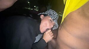 Yolanda Yamz sucks two dicks at the park with monster cocks