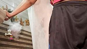 rumpa and her rich lover fuck bent over in the toilet for anal