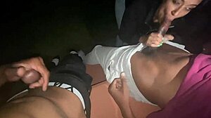 Yolanda Yamz sucks two dicks at the park with monster cocks