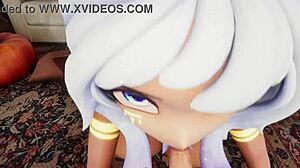 Elfie Love's hentai vtuber blowjob in 3D VRChat MMD, is it real or fantasy? Watch the close-up cum on face.