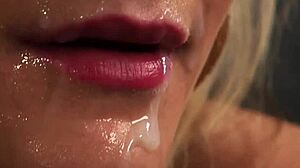 A classy bombshell indulges in kinky cum swapping and facial sucking.