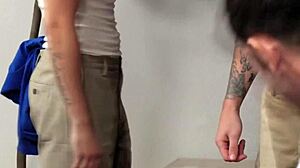 Hot movers in a wild threesome bang their client bareback.