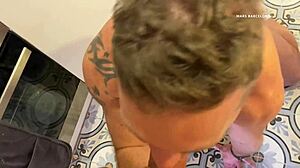 kitchen blowjob compilation featuring huge cumshots